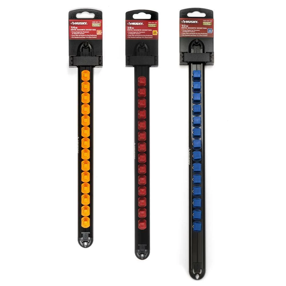 Husky Magnetic Rail Socket Holder Set (3-Piece) 4 Husky Magnetic Rail Socket Holder Set (3-Piece) - Image 2
