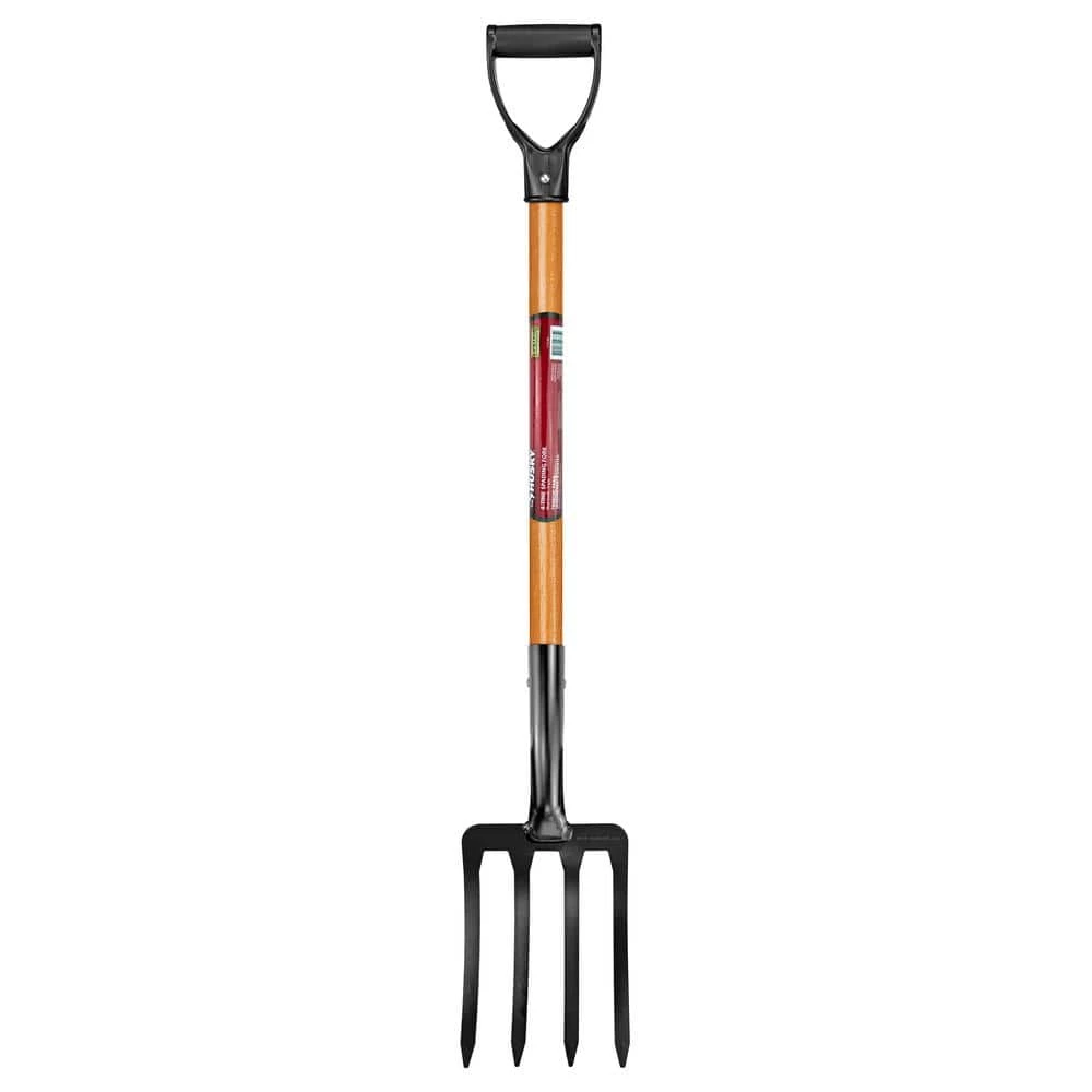 Husky 28 in. D-Grip Short Wood Handle 4-Tine Spading Garden Fork 3 Husky 28 in. D-Grip Short Wood Handle 4-Tine Spading Garden Fork