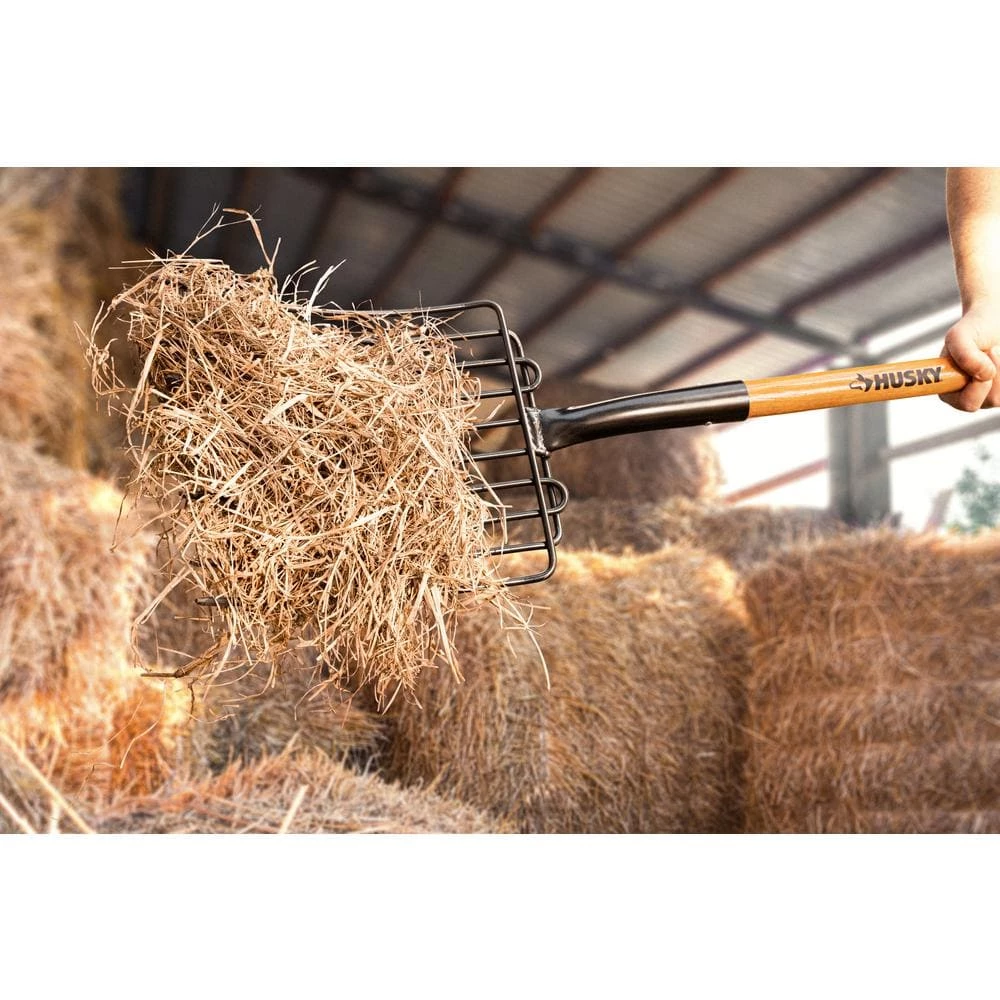 Husky 47 in. Wood Handle 10-Tines Welded Bedding Garden Fork 7 Husky 47 in. Wood Handle 10-Tines Welded Bedding Garden Fork - Image 5