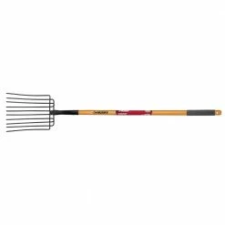 Husky 47 in. Wood Handle 10-Tines Welded Bedding Garden Fork
