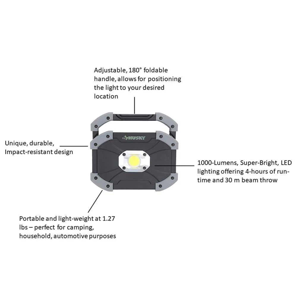 Husky 1000 Lumens LED Utility Light 8 Husky 1000 Lumens LED Utility Light - Image 6