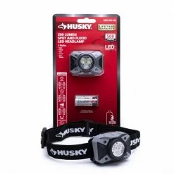 Husky 500-Lumens Dual Beam LED Headlamp 5 modes Impact and Water Resistant with Batteries -Tools Sales husky headlamps hsk1pk500lhl 1f 1000