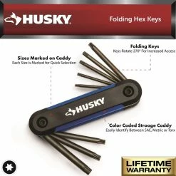 Husky SAE/Metric Folding Hex Key Set With Bonus Torx Set (3-Piece) -Tools Sales husky hex key sets hfhk3pcset a0 1000