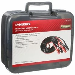 Husky 20 ft. 4-Gauge Booster Cables 26 Husky 20 ft. 4-Gauge Booster Cables -Tools Sales husky jumper cables 0160420 ul1 1f 1000
