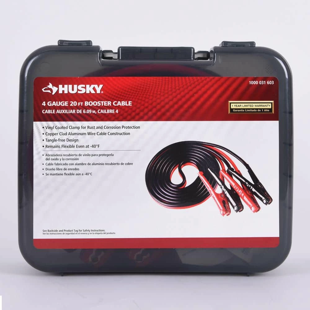 Husky 20 ft. 4-Gauge Booster Cables 16 Husky 20 ft. 4-Gauge Booster Cables - Image 14