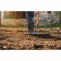 Husky 57 in. Wood Handle 16-Tine Bow Rake -Tools Sales husky landscaping rakes 77105 942 1f 1000