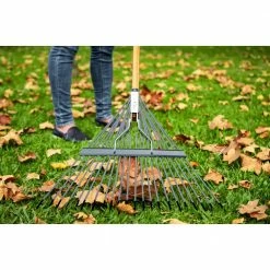 Husky 53 in. Long Wood Handle 22 in. Steel Leaf Rake 11 Husky 53 in. Long Wood Handle 22 in. Steel Leaf Rake -Tools Sales husky leaf rakes 77844 950 44 1000
