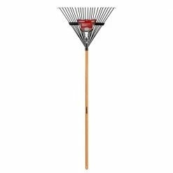 Husky 53 in. Long Wood Handle 22 in. Steel Leaf Rake