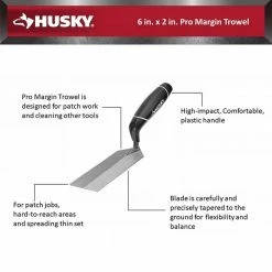 Husky 6 in. x 2 in. Pro Margin Trowel 9 Husky 6 in. x 2 in. Pro Margin Trowel -Tools Sales husky margin trowels 57506 c3 1000