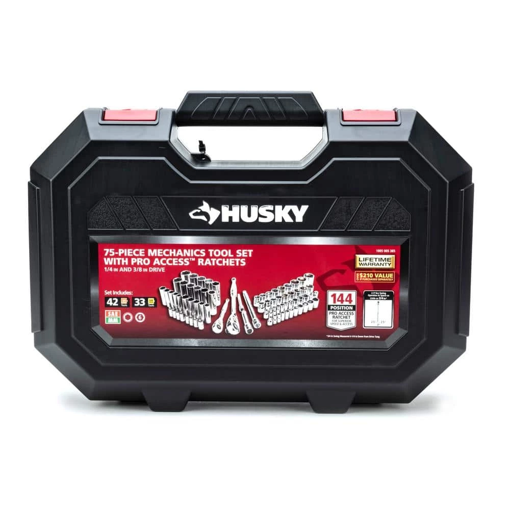Husky 144-Position 1/4 in. and 3/8 in. Drive Mechanics Tool Set (75-Piece) 12 Husky 144-Position 1/4 in. and 3/8 in. Drive Mechanics Tool Set (75-Piece) - Image 10