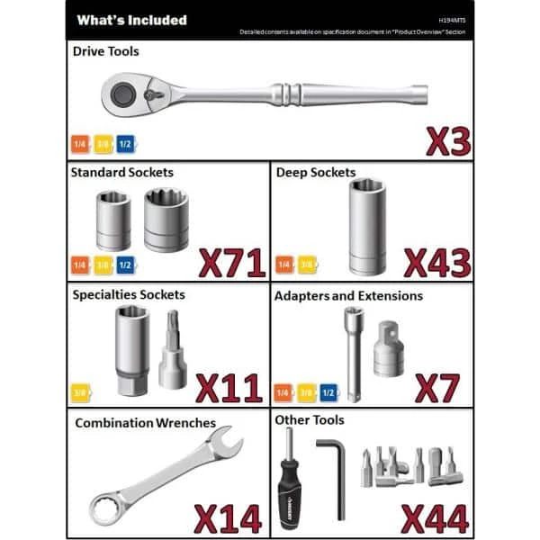 Husky Mechanics Tool Set (194-Piece) 4 Husky Mechanics Tool Set (194-Piece) - Image 2