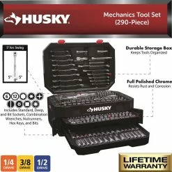 Husky Mechanics Tool Set (290-Piece) -Tools Sales husky mechanics tool sets h290mts 40 1000