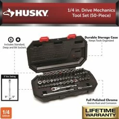 Husky 1/4 in. Drive Mechanics Tool Set (50-Piece) 13 Husky 1/4 in. Drive Mechanics Tool Set (50-Piece) -Tools Sales husky mechanics tool sets h50mts4d 40 1000