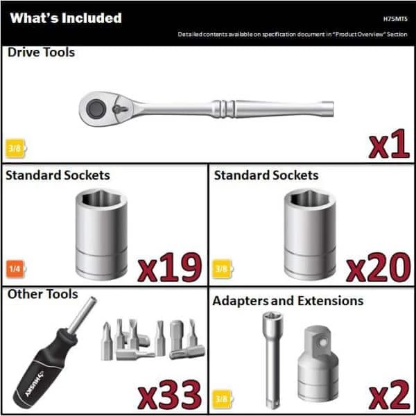 Husky Mechanics Tool Set (75-Piece) 4 Husky Mechanics Tool Set (75-Piece) - Image 2