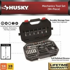 Husky Mechanics Tool Set (94-Piece) -Tools Sales husky mechanics tool sets h94mts 40 1000