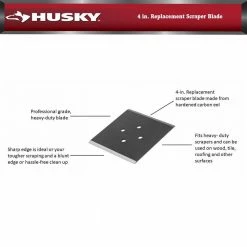 Husky 4 in. Replacement Scraper Blade -Tools Sales husky paint scrapers 17pt0103 1f 1000