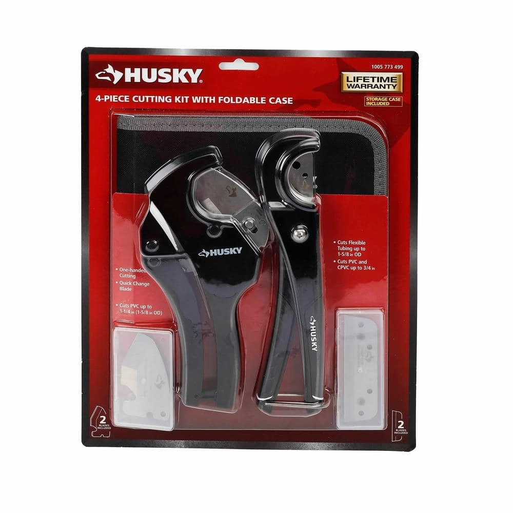 Husky 4-Piece PVC Cutting Kit with Foldable Pouch and Replacement Blades 3 Husky 4-Piece PVC Cutting Kit with Foldable Pouch and Replacement Blades