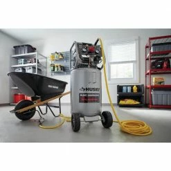 Husky 20 Gal. Vertical Electric-Powered Silent Air Compressor -Tools Sales husky portable air compressors 3332013 1f 1000