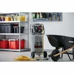 Husky 20 Gal. Vertical Electric-Powered Silent Air Compressor -Tools Sales husky portable air compressors 3332013 4f 1000