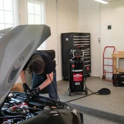 Husky 20 Gal. 200 PSI Oil Free Portable Vertical Electric Air Compressor -Tools Sales husky portable air compressors c202h 31 1000