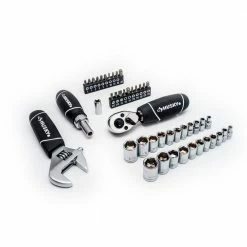 Husky 1/4 in. and 3/8 in. Stubby Ratchet and Socket Set (46-Piece) -Tools Sales husky ratchet socket sets h46pcsts 4f 1000