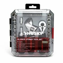 Husky 1/4 in. and 3/8 in. Stubby Ratchet and Socket Set (46-Piece) -Tools Sales husky ratchet socket sets h46pcsts c3 1000