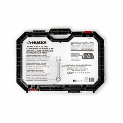 Husky 72-Tooth Ratcheting SAE/MM Combination Wrench Set (20-Piece) -Tools Sales husky ratcheting wrenches hrw20pcsmn 06 44 1000
