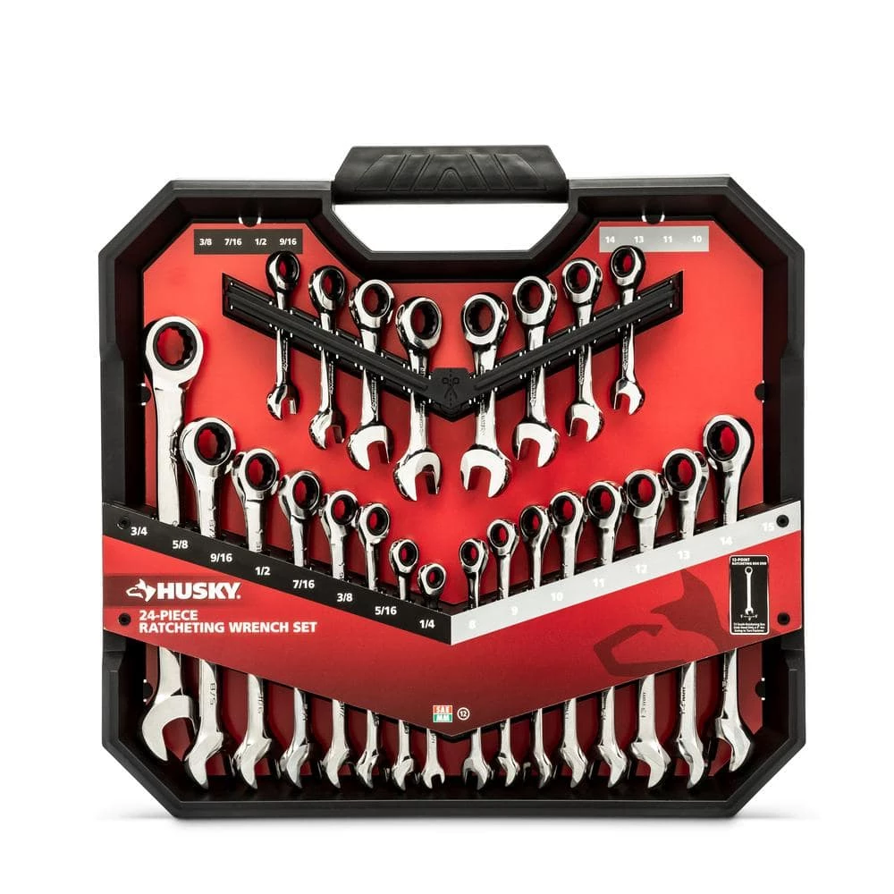 Husky SAE and Metric Ratcheting Wrench Set (24-Piece) 6 Husky SAE and Metric Ratcheting Wrench Set (24-Piece) - Image 4