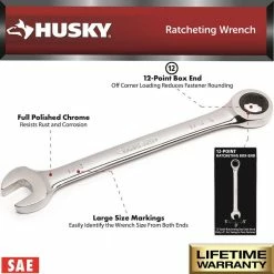 Husky Ratcheting SAE Combination Wrench Set (7-Piece) -Tools Sales husky ratcheting wrenches hrw7pcsaen 40 1000