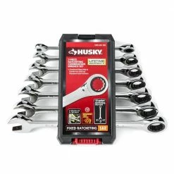 Husky Ratcheting SAE Combination Wrench Set (7-Piece) -Tools Sales husky ratcheting wrenches hrw7pcsaen 4f 1000