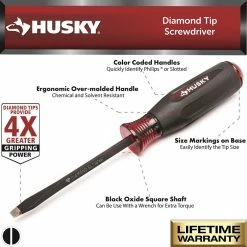 Husky Diamond Tip Magnetic Screwdriver Set (6-Piece) -Tools Sales husky screwdriver sets h6pcmdtssd 40 1000