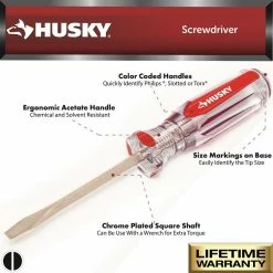 Husky Variety Screwdriver Set (6-Piece) -Tools Sales husky screwdriver sets h6pcsds 40 1000