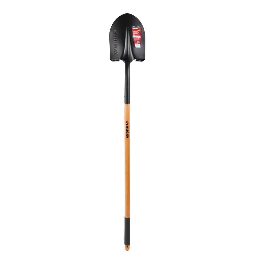 Husky 47 in. L Wood Handle Steel Digging Shovel with Grip 3 Husky 47 in. L Wood Handle Steel Digging Shovel with Grip