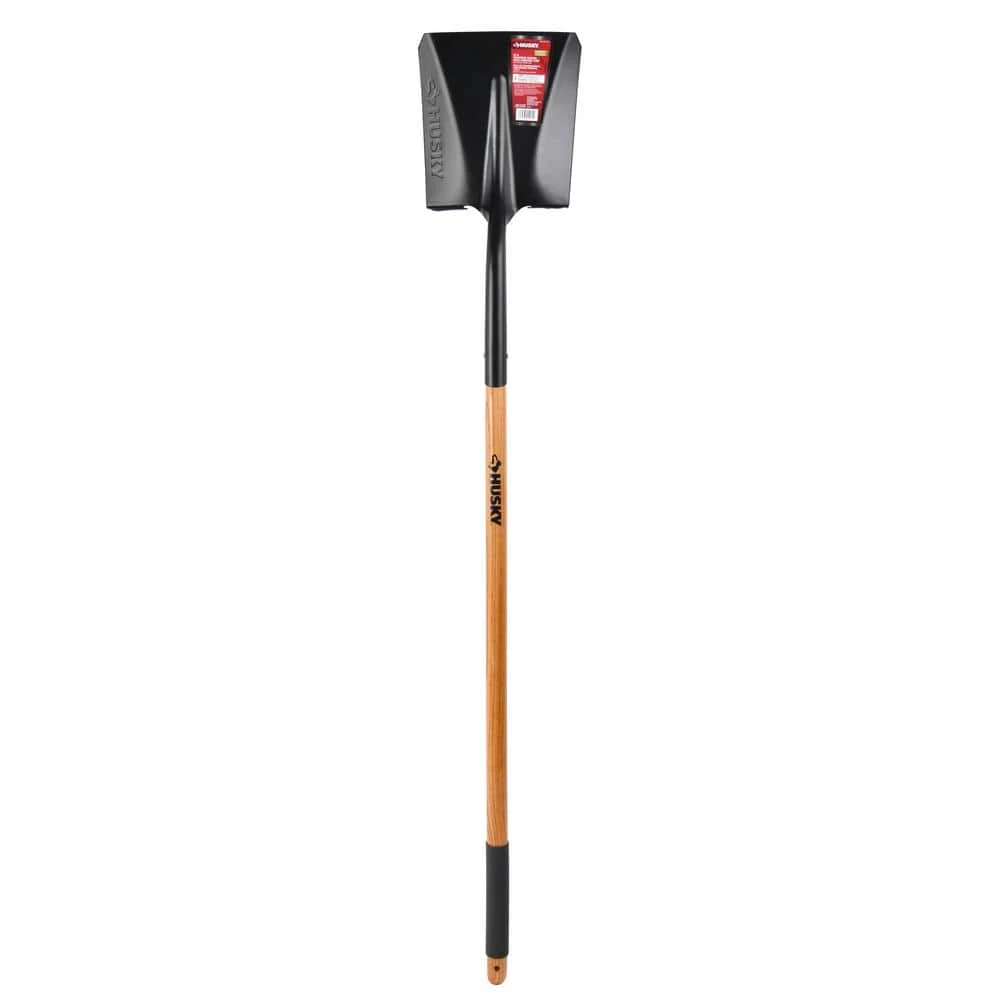 Husky 47 in. L Wood Handle Steel Transfer Shovel with Grip 3 Husky 47 in. L Wood Handle Steel Transfer Shovel with Grip