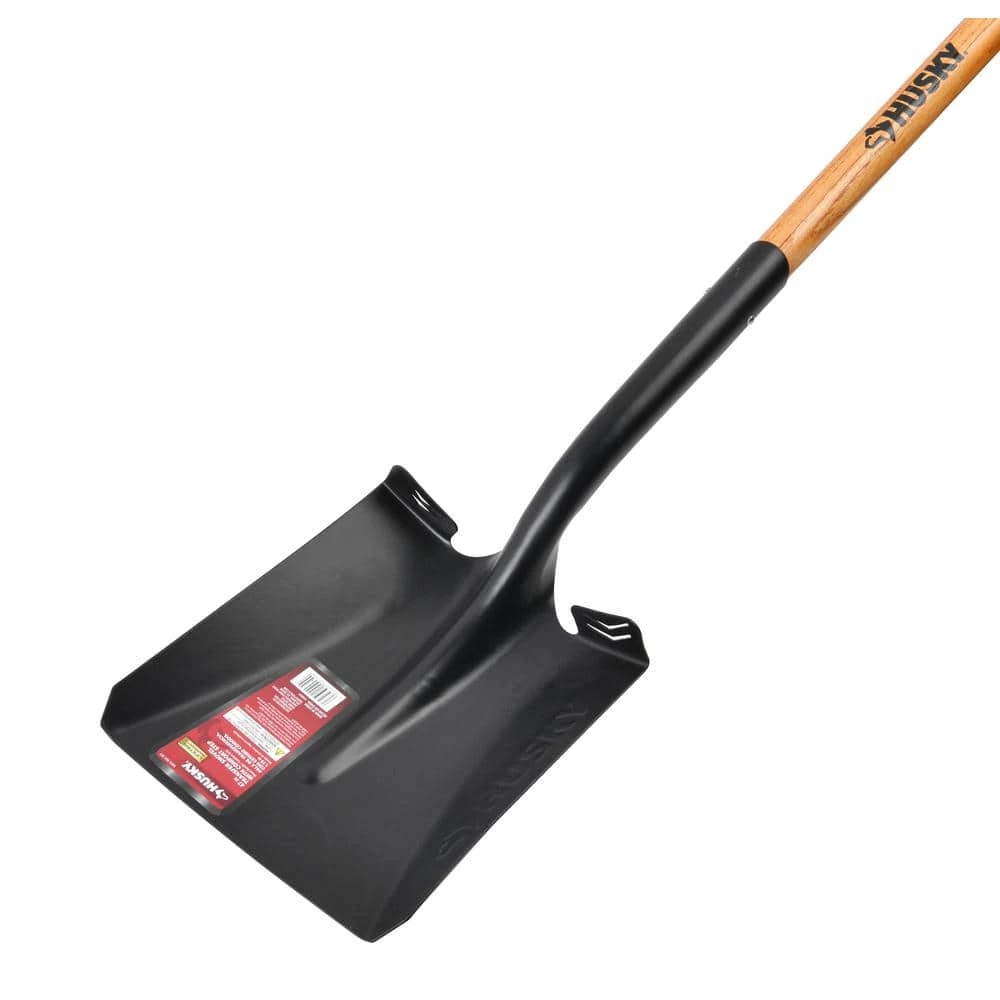 Husky 47 in. L Wood Handle Steel Transfer Shovel with Grip 5 Husky 47 in. L Wood Handle Steel Transfer Shovel with Grip - Image 3