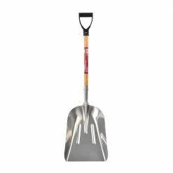Husky 28 in. D-Grip Short Wood Handle Aluminum Scoop Shovel