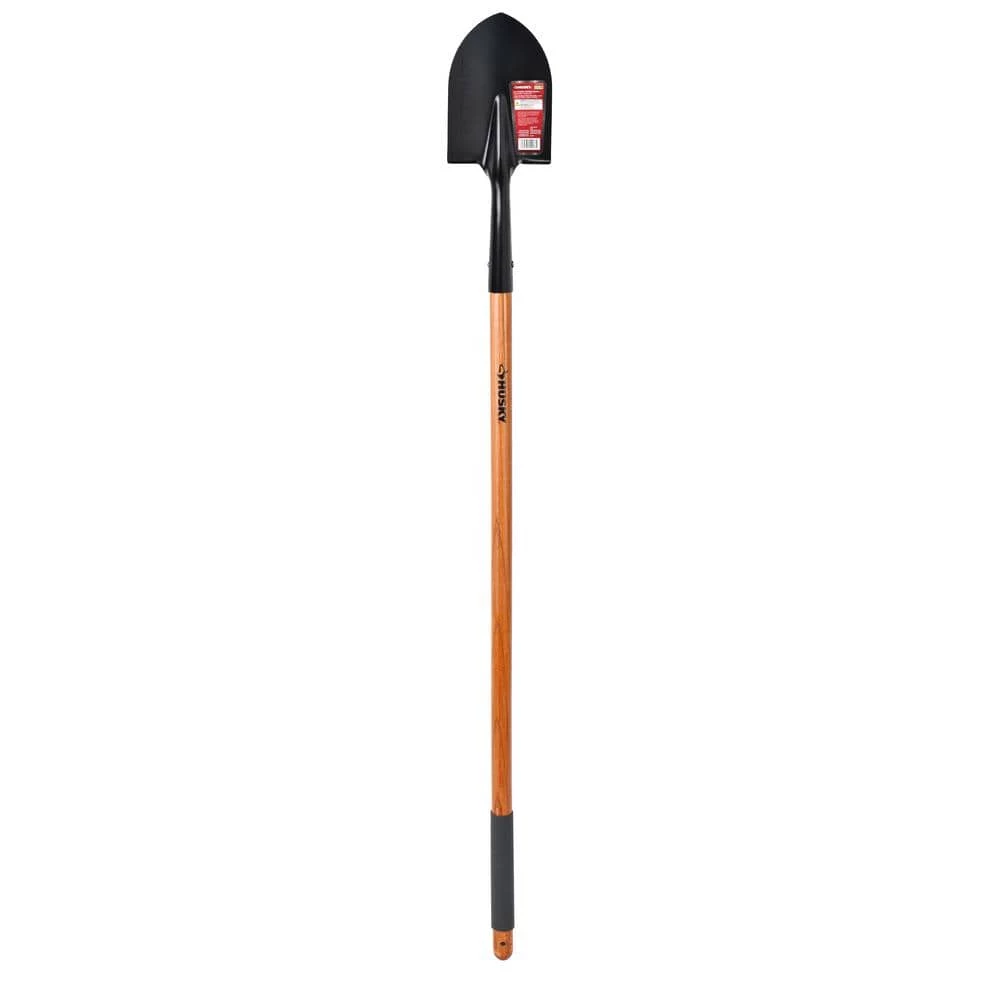 Husky 47 in. L Wood Handle Floral Steel Digging Shovel with Grip 3 Husky 47 in. L Wood Handle Floral Steel Digging Shovel with Grip