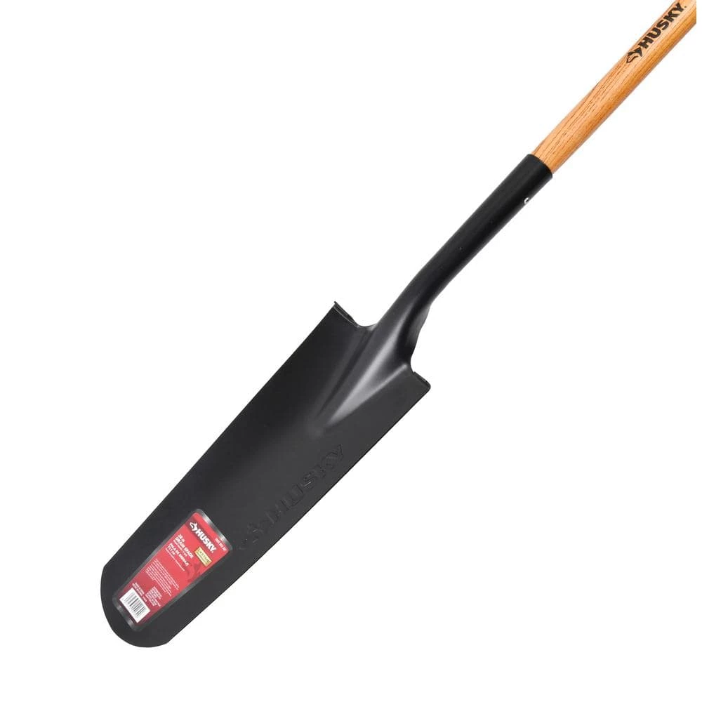 Husky 28 in. D-Grip short Wood Handle Steel Drain Spade 5 Husky 28 in. D-Grip short Wood Handle Steel Drain Spade - Image 3