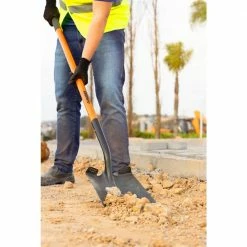 Husky 47 in. L Wood Handle Carbon Steel Transfer Shovel with Grip -Tools Sales husky shovels 77417 949 1f 1000