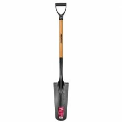 Husky 28 in. Wood Handle D-Grip Carbon Steel Drain Spade