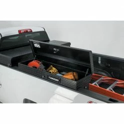 Husky 46.8 in. Matte Black Aluminum Lo-Side Side Mount Truck Tool Box -Tools Sales husky side truck tool boxes 102300 53 01 fa 1000