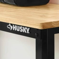 Husky 4 ft. Solid Wood Top Workbench in Black -Tools Sales husky workbenches 20t002 1b a0 1000