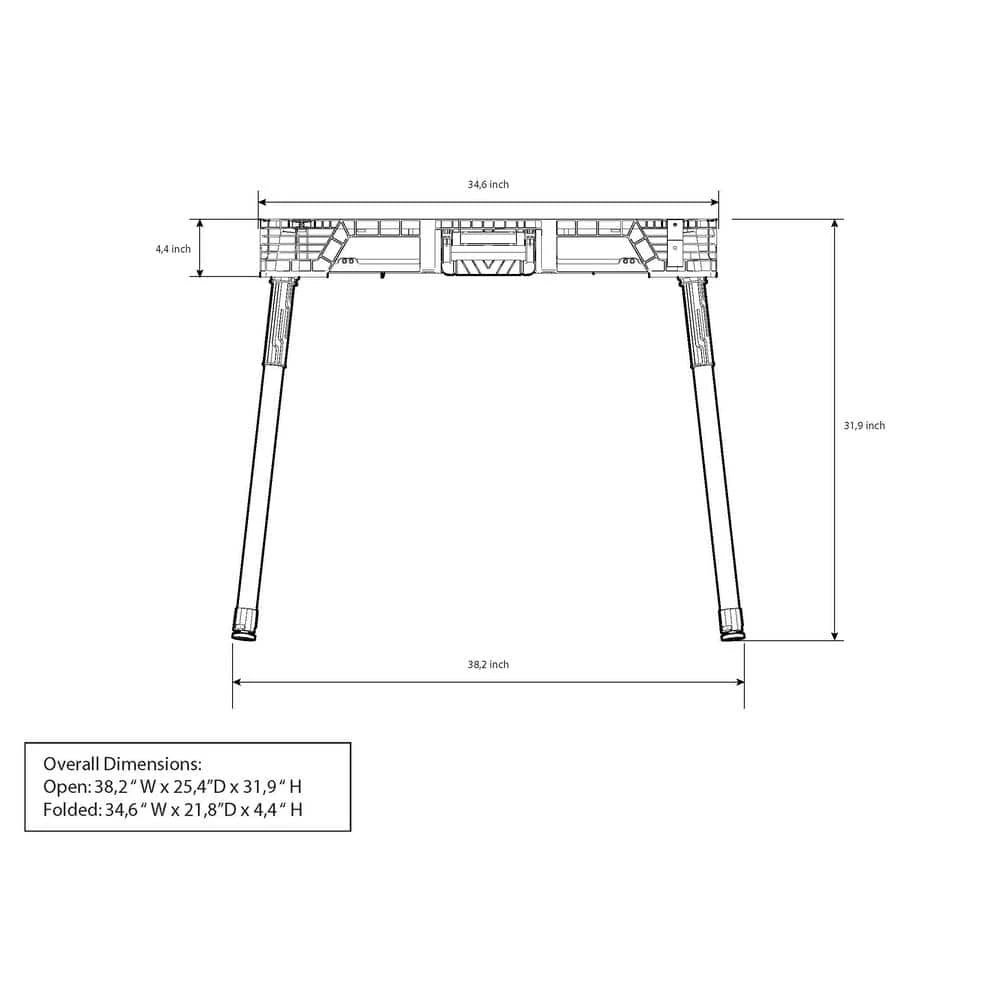 Husky 1.8 ft. x 3 ft. Portable Jobsite Workbench 7 Husky 1.8 ft. x 3 ft. Portable Jobsite Workbench - Image 5