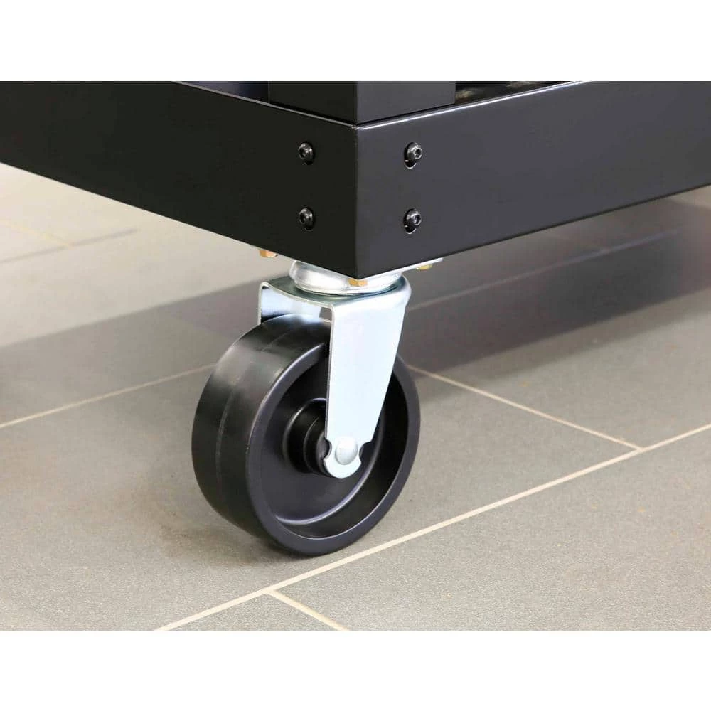 Husky 3 ft. Portable Solid Wood Top Workbench with Casters in Black 7 Husky 3 ft. Portable Solid Wood Top Workbench with Casters in Black - Image 5