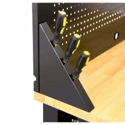 Husky 4 ft. Solid Wood Top Workbench in Black with Pegboard and 1 Drawer -Tools Sales husky workbenches g4801s us 66 1000