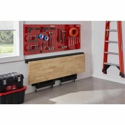 Husky 6 ft. Folding Adjustable Height Solid Wood Top Workbench in Black -Tools Sales husky workbenches g7200fw us 77 1000