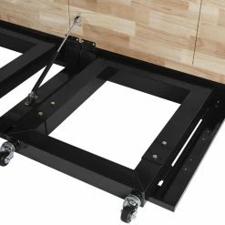 Husky 6 ft. Folding Adjustable Height Solid Wood Top Workbench in Black -Tools Sales husky workbenches g7200fw us a0 1000