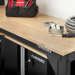 Husky 6 ft. Solid Wood Top Workbench in Black 12 Husky 6 ft. Solid Wood Top Workbench in Black -Tools Sales husky workbenches g7200s1 us 40 1000