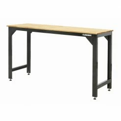 Husky 6 ft. Solid Wood Top Workbench in Black