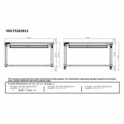 Husky 52 in.W x 24 in. D Steel 1-Drawer Adjustable Height Workbench with Dark Stained Wood Top in Gloss Black 19 Husky 52 in.W x 24 in. D Steel 1-Drawer Adjustable Height Workbench with Dark Stained Wood Top in Gloss Black -Tools Sales husky workbenches holt5201b11 1d 1000